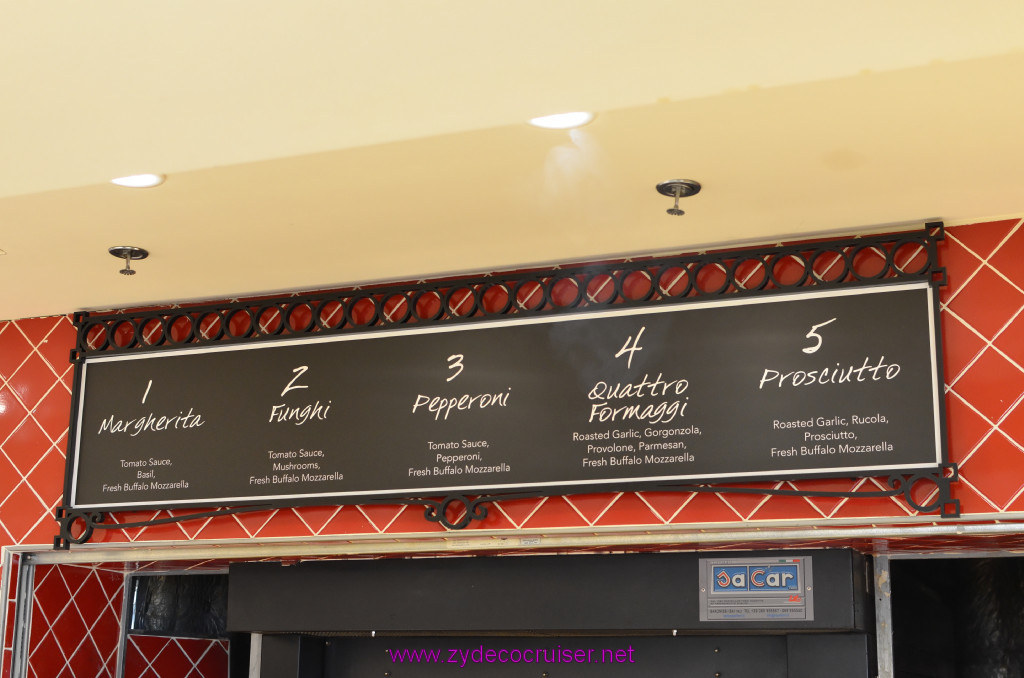 241: Carnival Sunshine Cruise, Civitavecchia, Pizzeria del Capitano, Menu, 