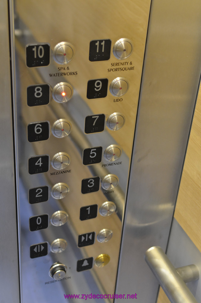 276: Carnival Sunshine Cruise, Civitavecchia, Elevator Buttons, 