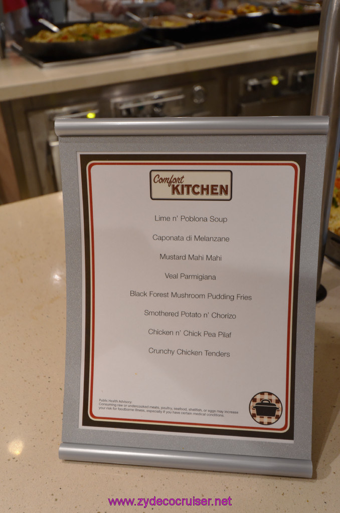 327: Carnival Sunshine Cruise, Naples, Lido Marketplace Comfort Kitchen Menu, 