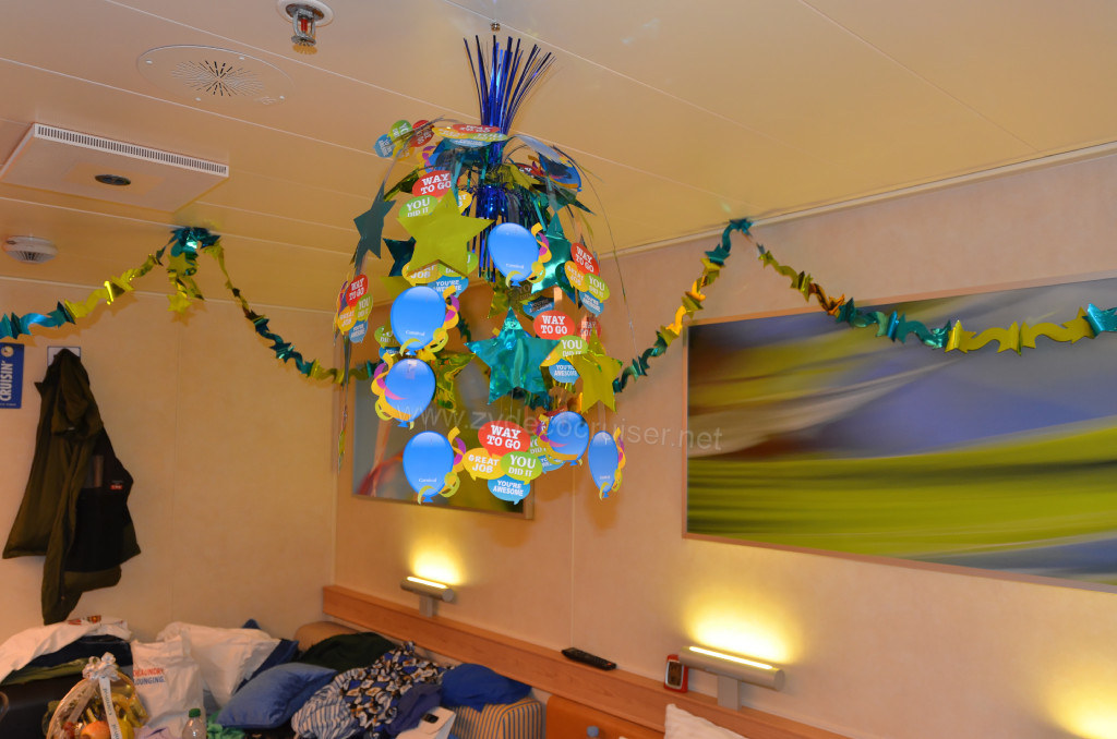 468: Carnival Sunshine Cruise, Naples, Cabin Decorations, 