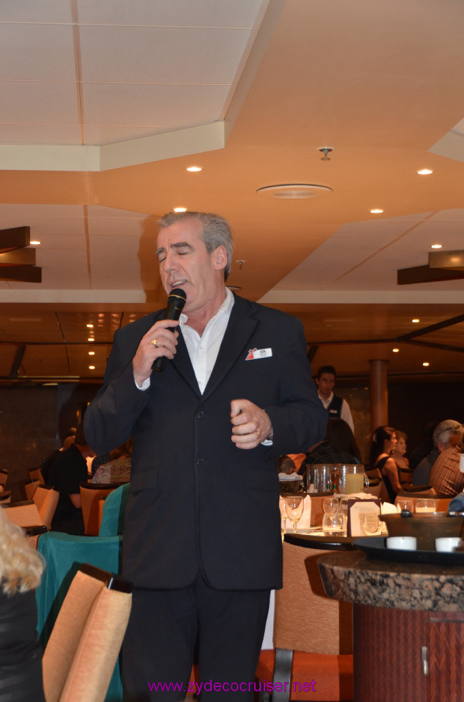 237: Carnival Sunshine Cruise, Messina, MDR Dinner, Senior Maitre d' Ken Byrne, 