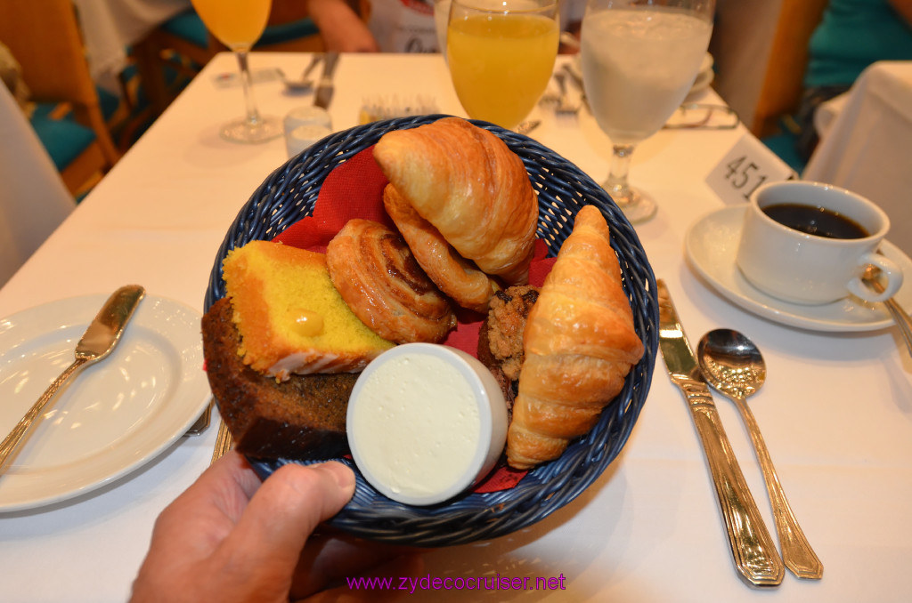 003: Carnival Sunshine Cruise, Fun Day at Sea, Punchliner Brunch, Breakfast Bread Basket, 