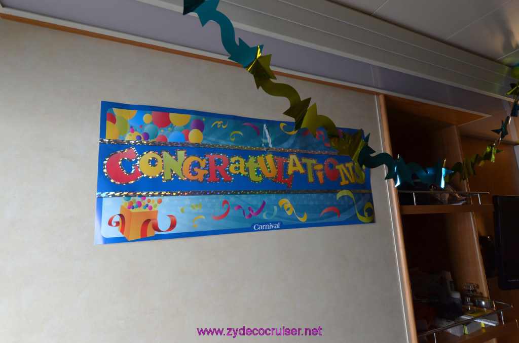 019: Carnival Sunshine Cruise, Fun Day at Sea, Cabin Decorations, 