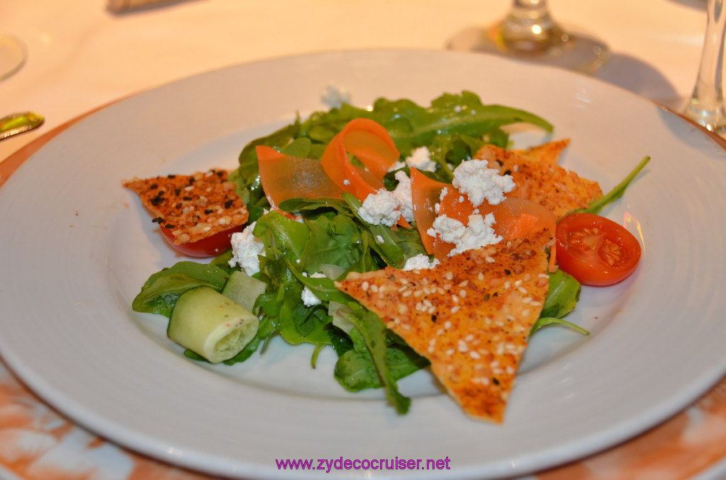 421: Carnival Sunshine Cruise, Mallorca, MDR Dinner, Arugula, Mint, and Vegetable Salad, 