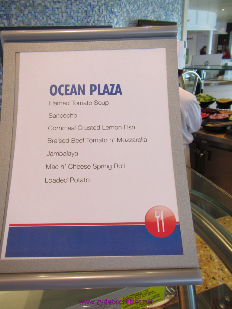 009: Carnival Sunshine Cruise, Nov 19, 2013, Sea Day 1, Sea Day Taste Bar Lunch Menu, 