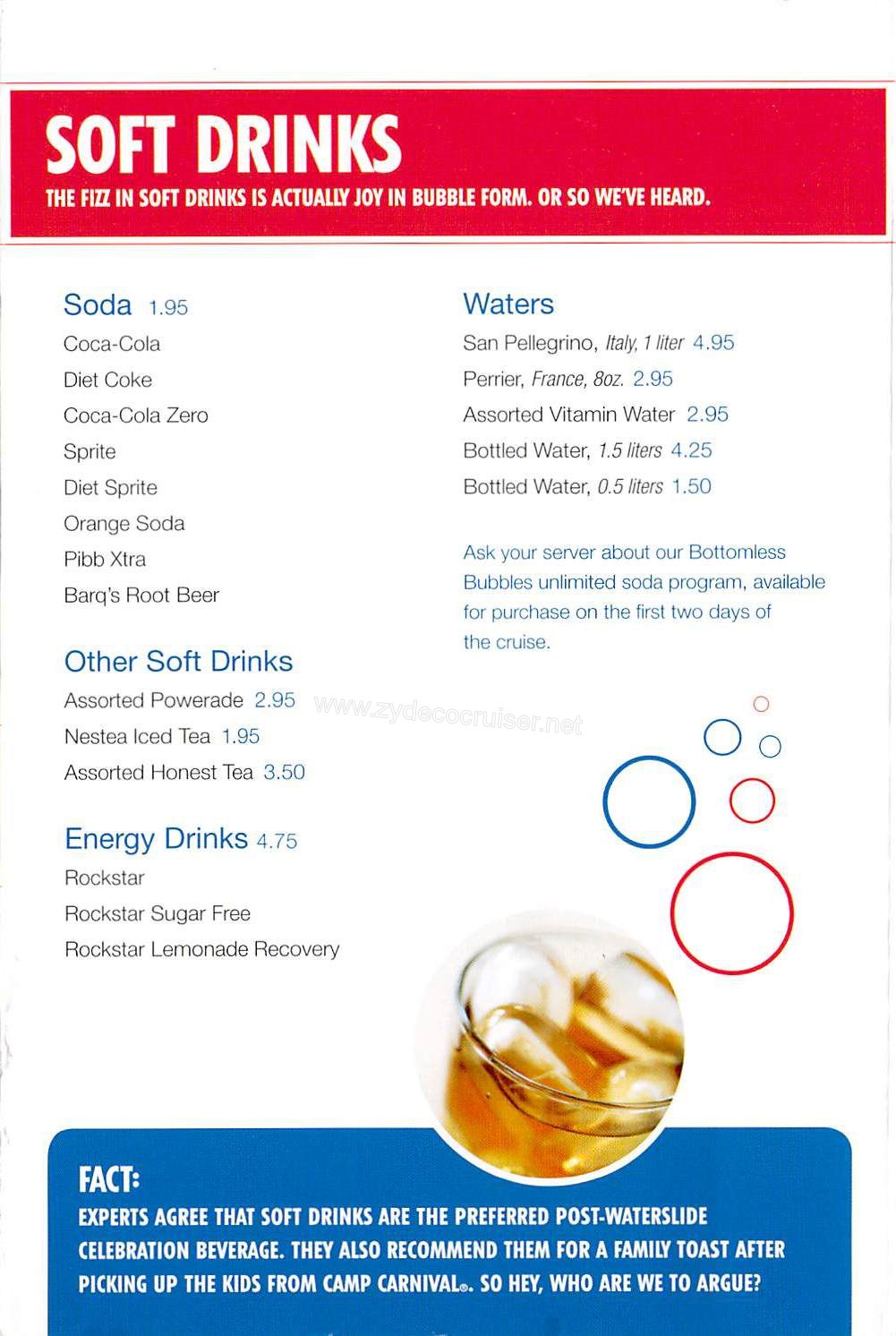 Carnival Bar Menu Page 7