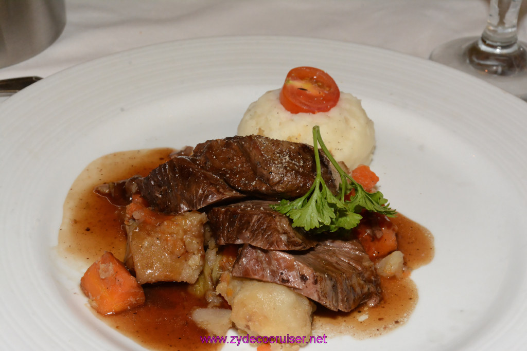 219: Carnival Sunshine Cruise, MDR Dinner 1, Tender Braised Beef Brisket in Gravy