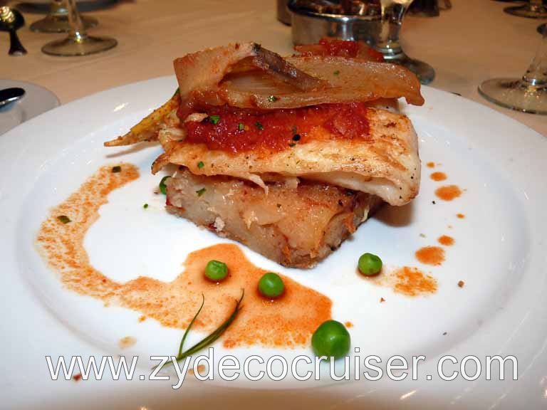 087: Carnival Triumph, Sea Day 2 - MARTINI Braised Basa Fillet with Tomato, Chili and Fennel