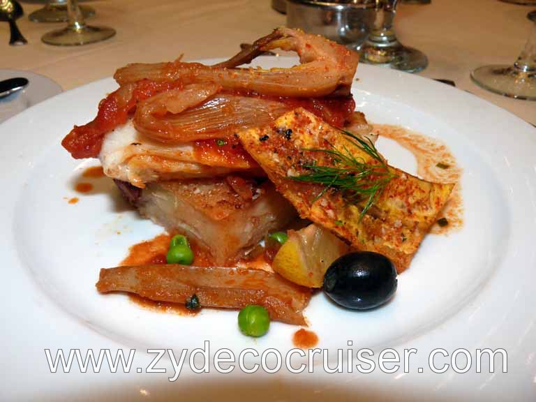 089: Carnival Triumph, Sea Day 2 - MARTINI Braised Basa Fillet with Tomato, Chili and Fennel