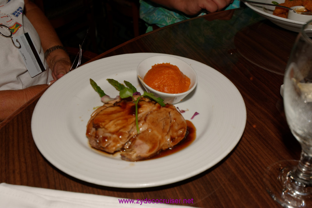 145: Carnival Triumph Journeys Cruise, Embarkation, MDR Dinner, Honey Glazed Pork Loin, 