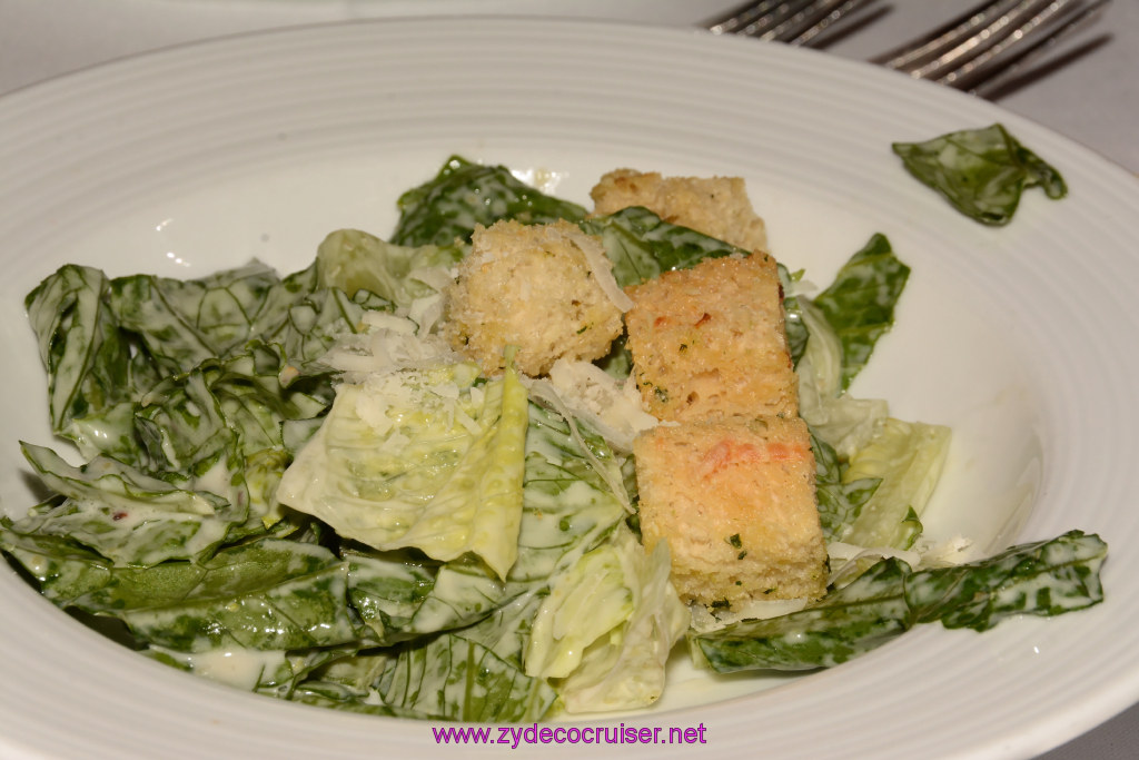 074: Carnival Triumph Journeys Cruise, Oct 25, Fun Day at Sea 1, MDR Dinner. American Feast, Elegant Night, Caesar Salad, 