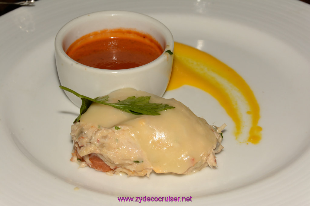 256: Carnival Triumph Journeys Cruise, Grand Cayman, MDR Dinner, Brioche Crab Melt, 