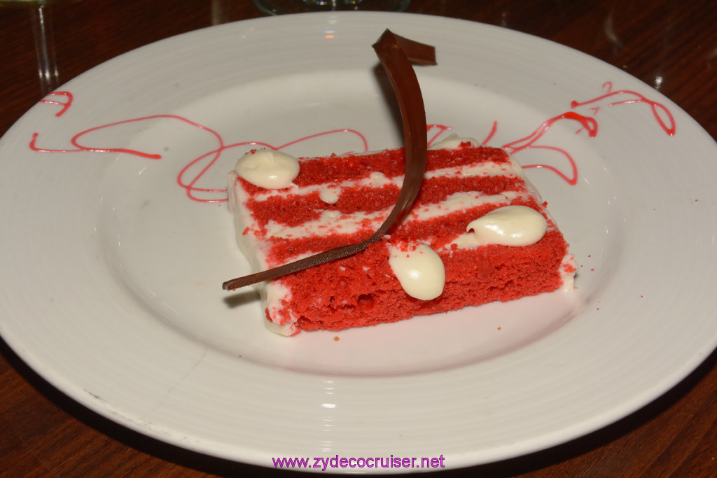 264: Carnival Triumph Journeys Cruise, Grand Cayman, MDR Dinner, Red Velvet Cake