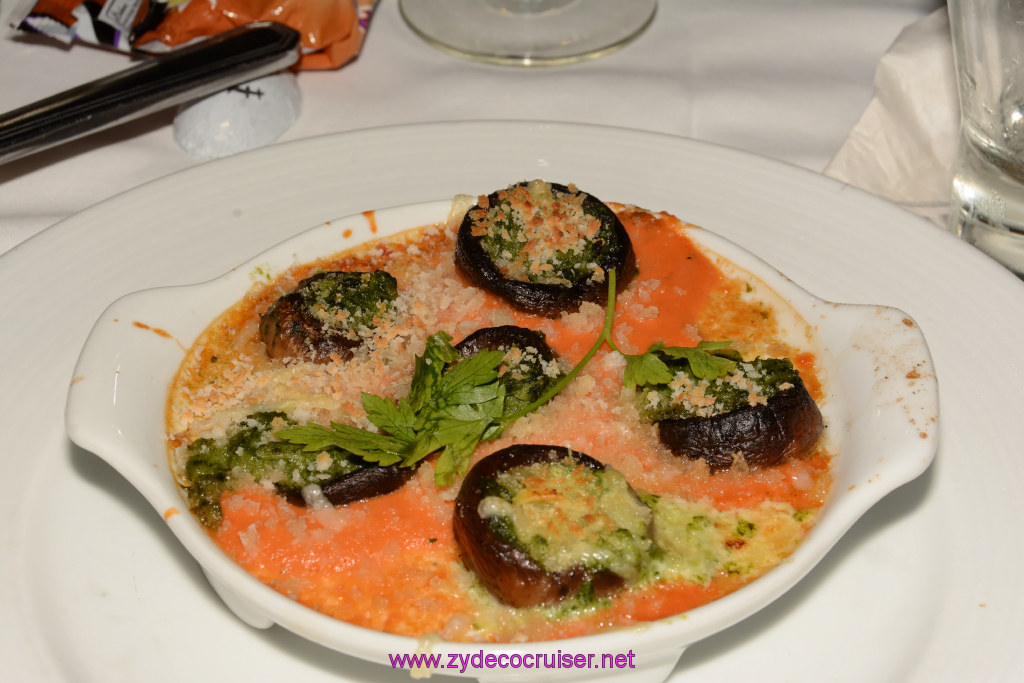 154: Carnival Triumph Journeys Cruise, Sea Day 4, Halloween and Elegant Night, MDR Dinner, Stuffed Mushrooms, 