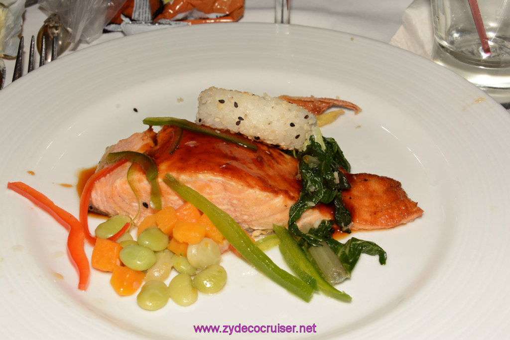 156: Carnival Triumph Journeys Cruise, Sea Day 4, Halloween and Elegant Night, MDR Dinner, Teriyaki Salmon Fillet, 