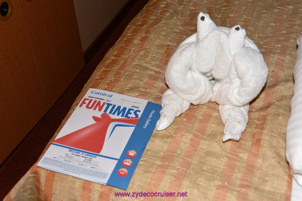 165: Carnival Triumph Journeys Cruise, Sea Day 4, Halloween and Elegant Night, Frog Towel Animal, 