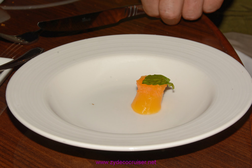 325: Carnival Triumph Journeys Cruise, St Maarten, MDR Dinner, Mango Cream Soup, 