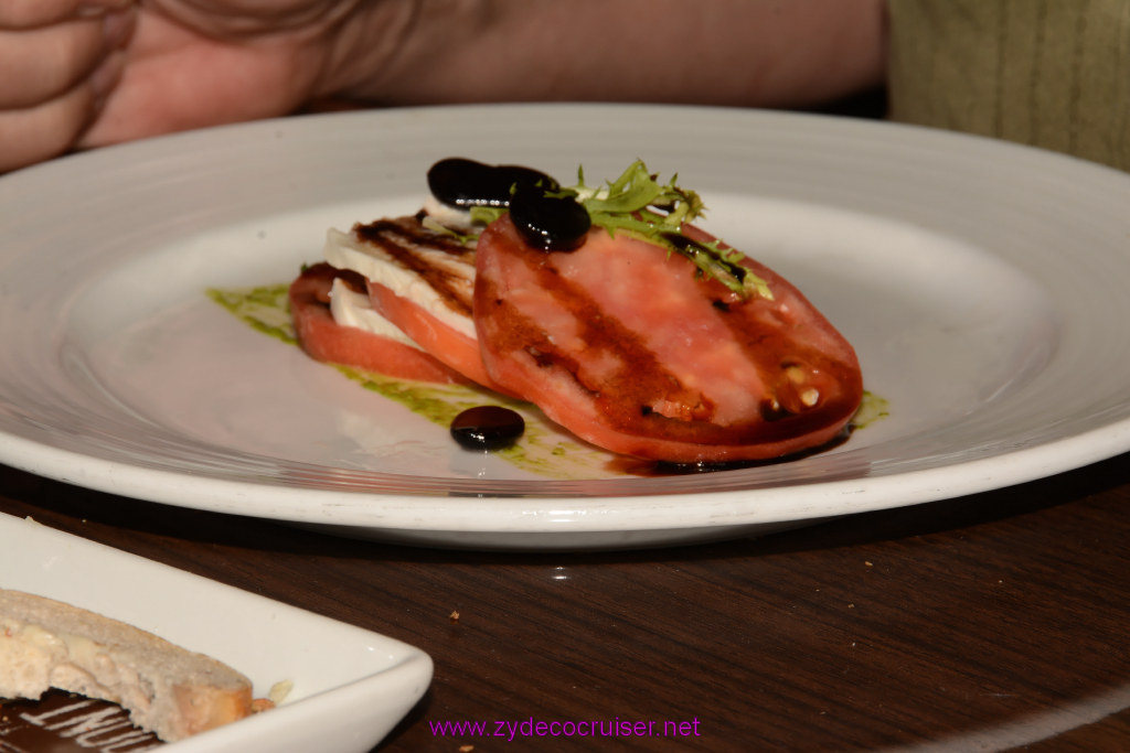 324: Carnival Triumph Journeys Cruise, St Maarten, MDR Dinner, Caprese Salad