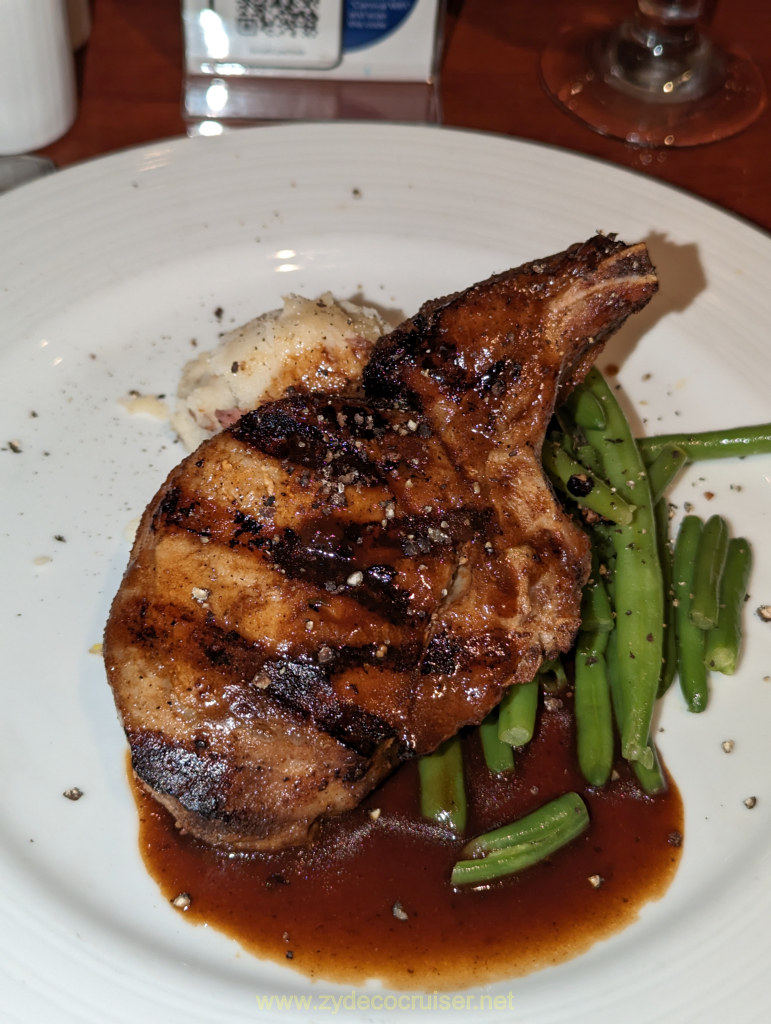 005: Carnival Valor Christmas Cruise, Progreso, MDR Dinner, Jerk Spiced Pork Chop