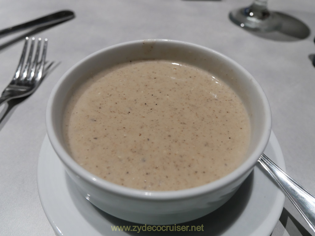 034: Carnival Venezia Transatlantic Cruise, MDR Dinner, Cream of Mushroom Bisque