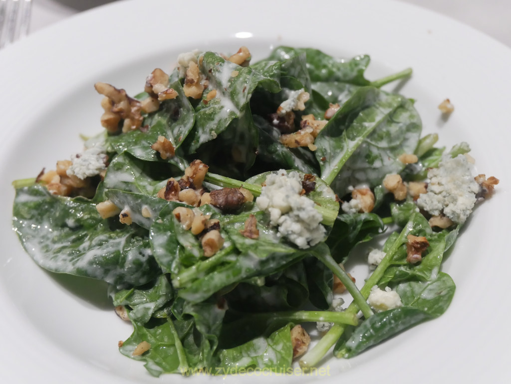 037: Carnival Venezia Transatlantic Cruise, MDR Dinner, Baby Spinach Salad