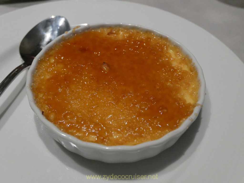 040: Carnival Venezia Transatlantic Cruise, MDR Dinner, Vanilla Creme Brulee