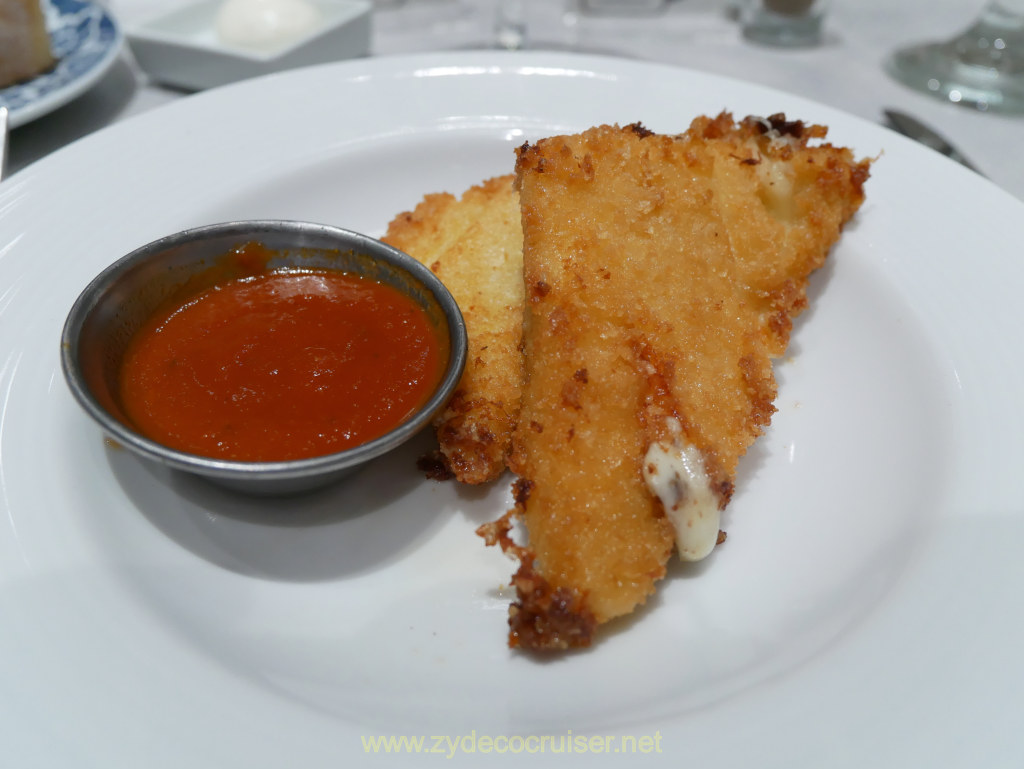 228: Carnival Venezia Transatlantic Cruise, Gibralter, MDR Dinner, Fried Mozzarella