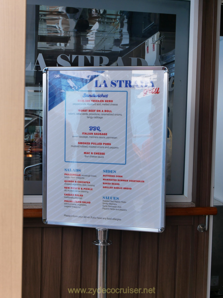 Carnival Venezia Transatlantic Cruise, Sea Day 2, La Strada Grill #carnivalvenezia