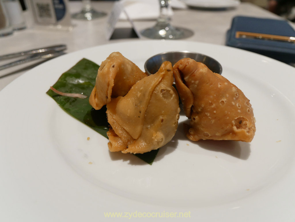 025: Carnival Venezia Transatlantic Cruise, Sea Day 3, MDR Lunch, Salute to India, Samosa