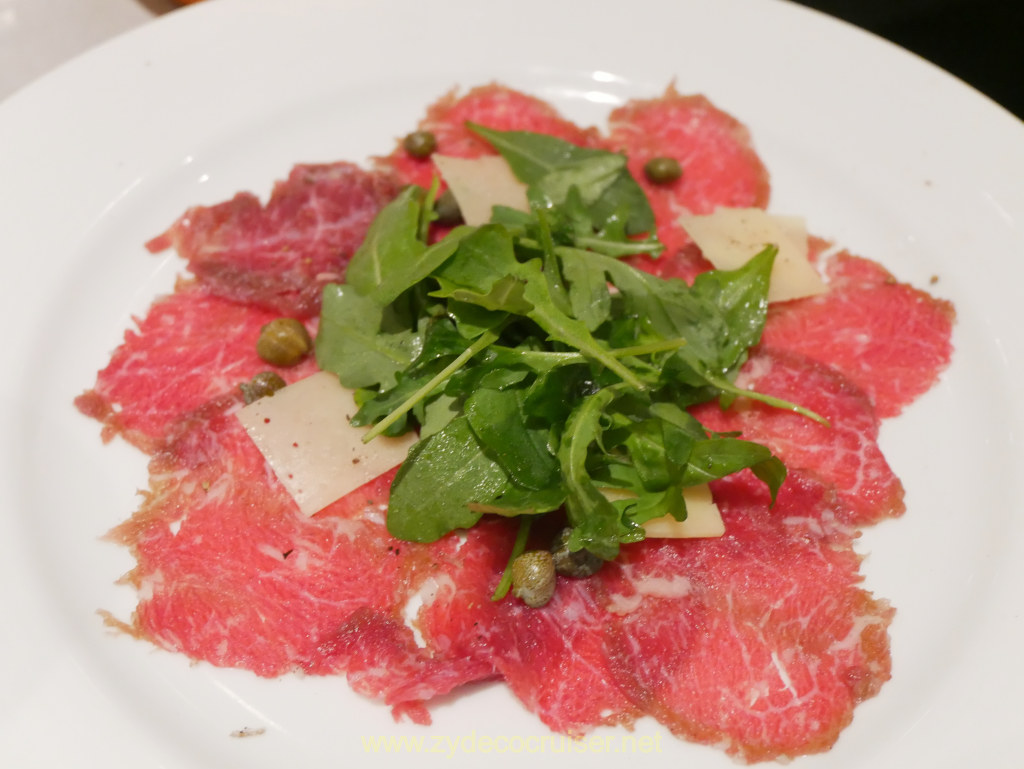 018: Carnival Venezia Transatlantic Cruise, Sea Day 5, MDR Dinner, Carpaccio