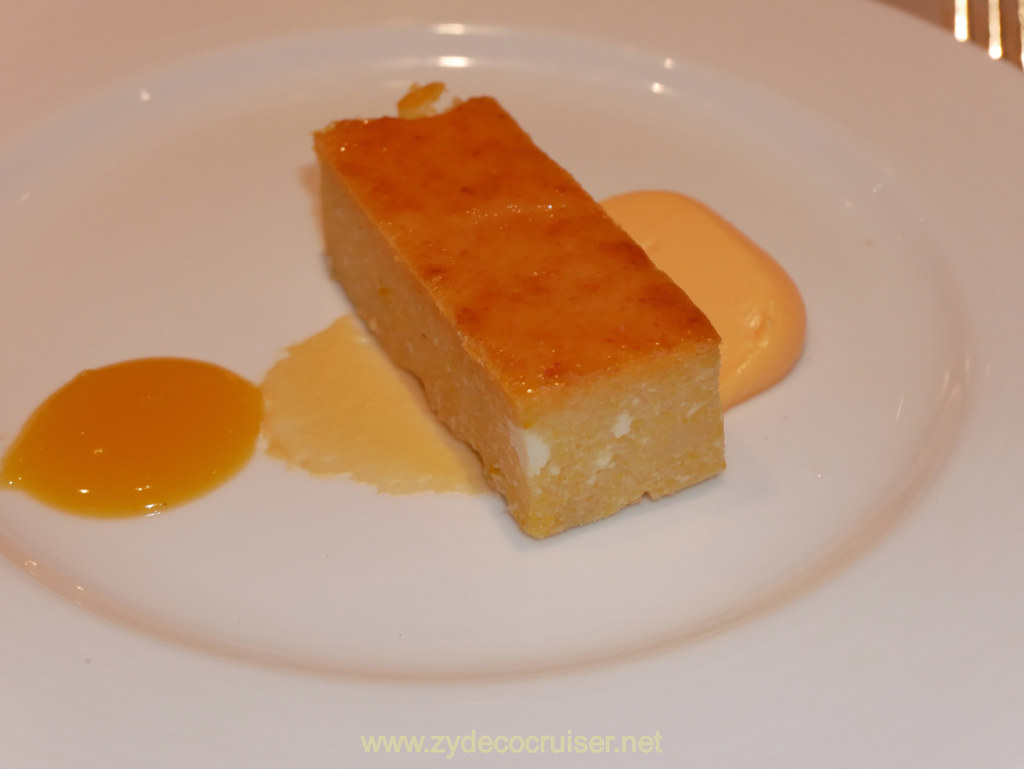 023: Carnival Venezia Transatlantic Cruise, Sea Day 5, MDR Dinner, Torta Al Miele E Polenta