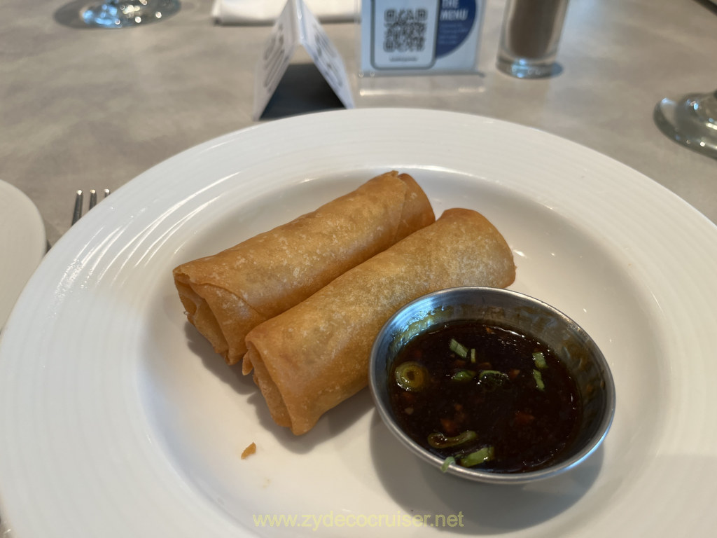 014: Carnival Venezia Transatlantic Cruise, Sea Day 8, Lunch, Far East Asia, Vegetable Spring Rolls