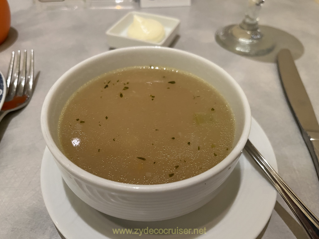 056: Carnival Venezia Transatlantic Cruise, Sea Day 8, MDR Dinner, Minestra D'Orzo