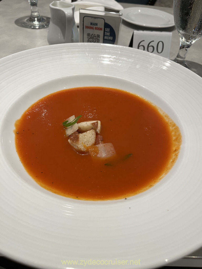 023: Carnival Venezia Transatlantic Cruise, Sea Day 9, Seaday Brunch, Flamin' Tomato Soup