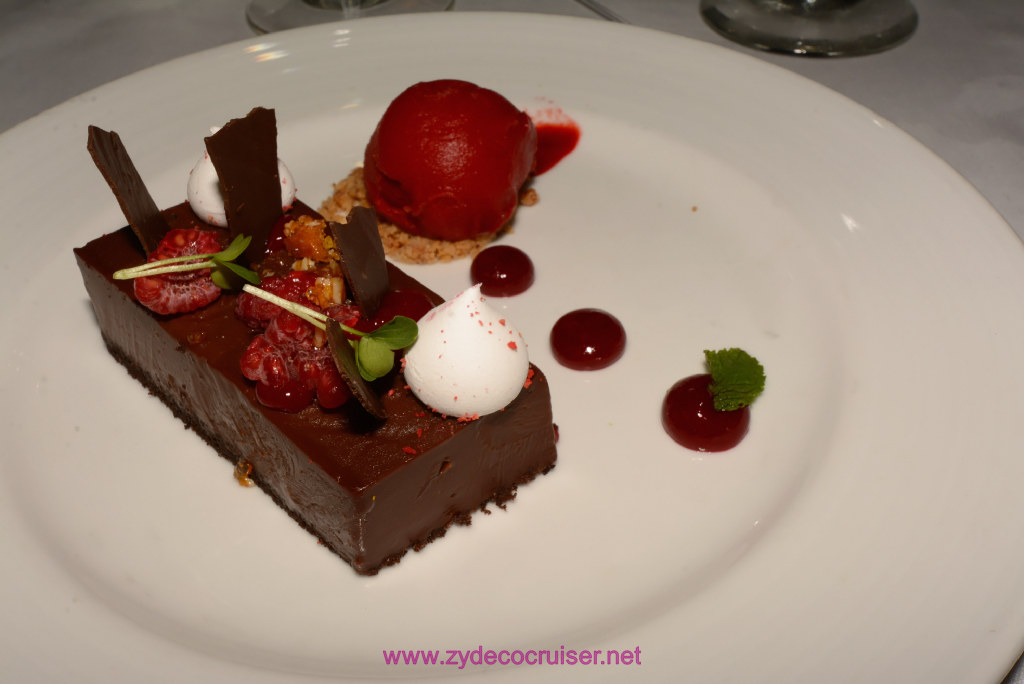 011: Carnival Vista Transatlantic Cruise, Sea Day 2, Diamond Luncheon, Raspberry Dark Chocolate Pate, 