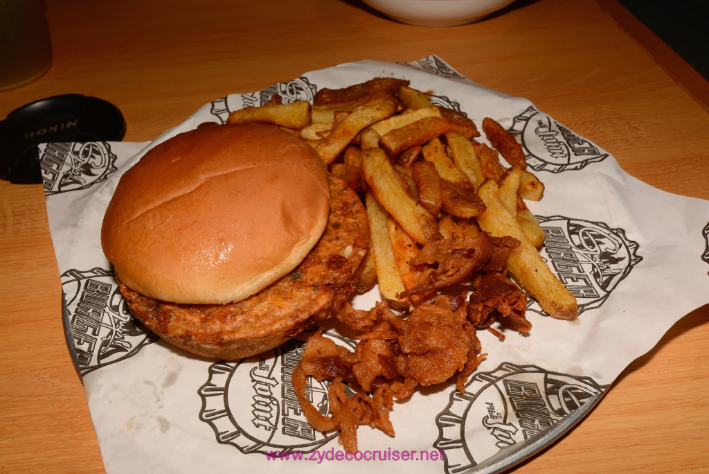 013: Carnival Vist Transatlantic Cruise, Sea Day 6, Guy's Burger Veggie Burger