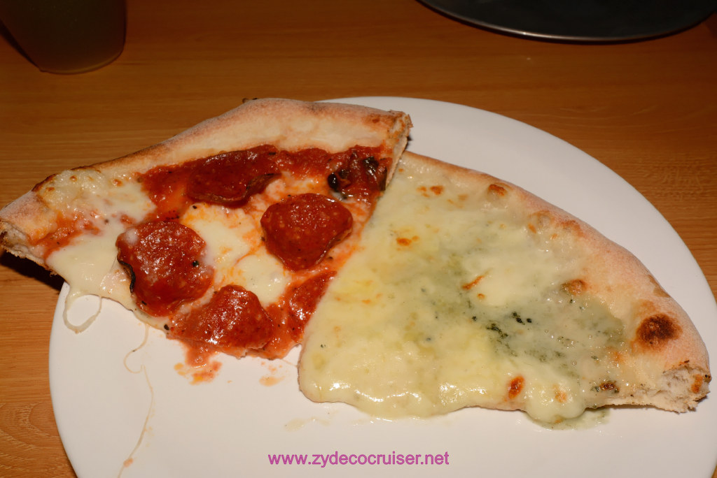 014: Carnival Vist Transatlantic Cruise, Sea Day 6, Pepperoni and 4 cheese pizza (Quattro Formaggi)