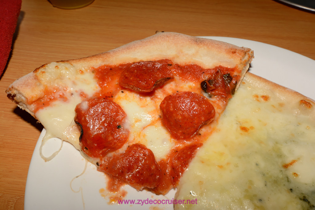 015: Carnival Vist Transatlantic Cruise, Sea Day 6, Pepperoni and 4 cheese pizza (Quattro Formaggi)