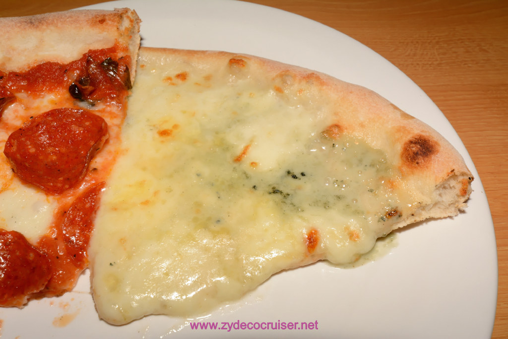 016: Carnival Vist Transatlantic Cruise, Sea Day 6, epperoni and 4 cheese pizza (Quattro Formaggi)