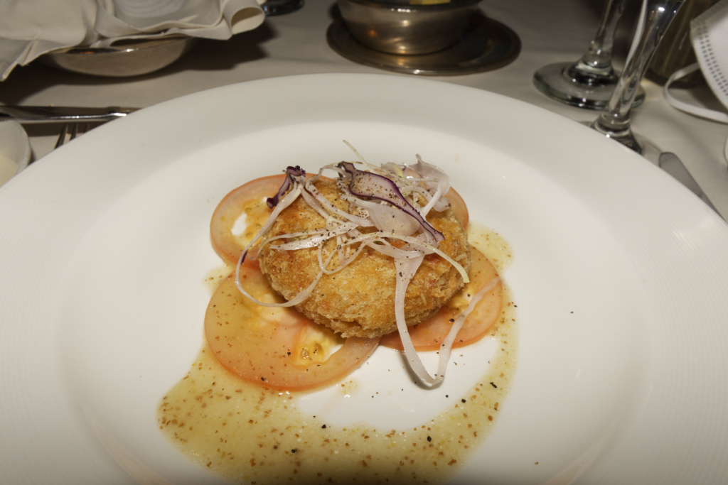 Crab Cake with Tomato Carpaccio