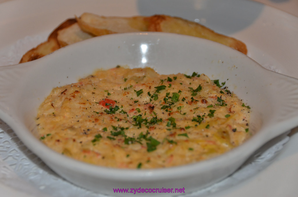 006: Golden Princess Coastal Cruise, MDR Dinner, Warm Crab & Artichoke Dip with Baguette Chips