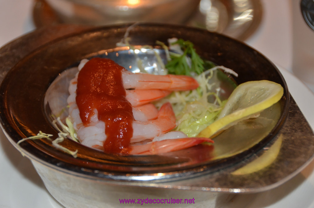 047: Golden Princess Coastal Cruise, MDR Dinner, Shrimp Cocktail, 