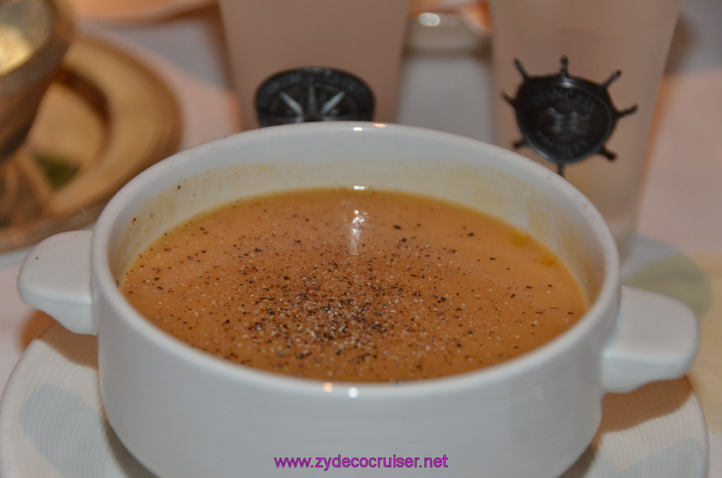 048: Golden Princess Coastal Cruise, MDR Dinner, Lobster Bisque with Cognac Cream, 