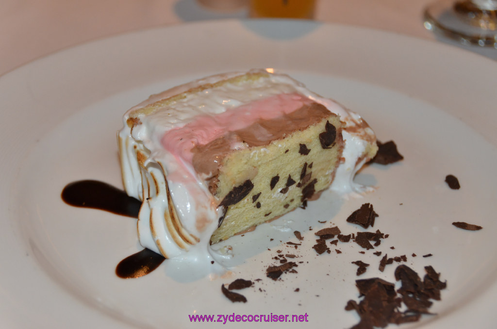 052: Golden Princess Coastal Cruise, MDR Dinner, Baked Alaska on Parade, aka Ice Cream Bombe "Diplomate"