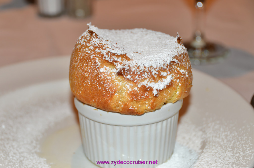 030: Golden Princess Coastal Cruise, MDR Dinner, Warm Passion Fruit Soufflé, 