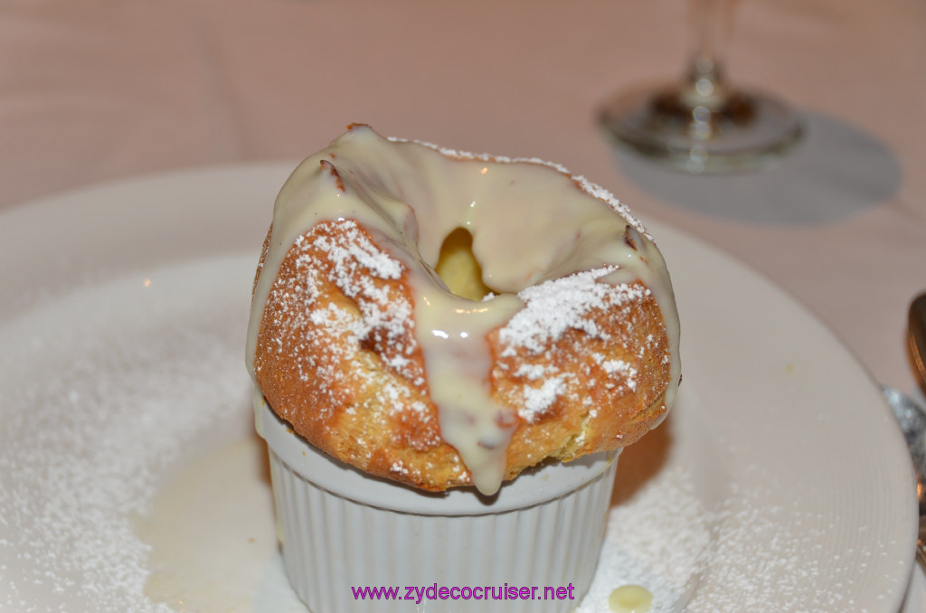 031: Golden Princess Coastal Cruise, MDR Dinner, Warm Passion Fruit Soufflé, 