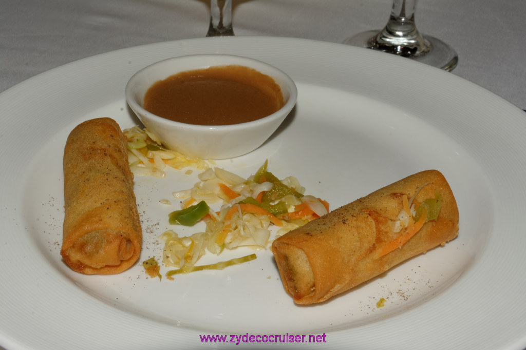 008: Emerald Princess Cruise, MDR Dinner, Crispy Hand-Rolled Vegetable Spring Rolls, 