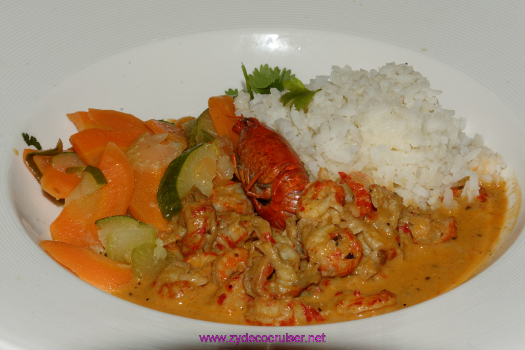 009: Emerald Princess Cruise, MDR Dinner, Cognac-Flamed Crawfish Etouffee with Louisiana Hot Sauce