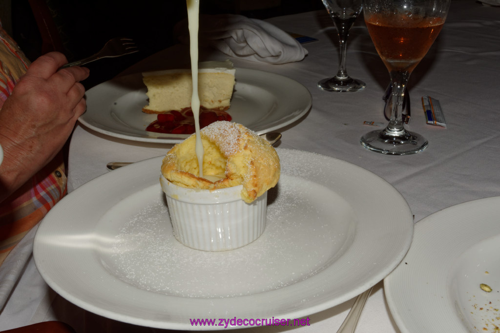 014: Emerald Princess Cruise, MDR Dinner, Warm Passion Fruit Soufflé, 