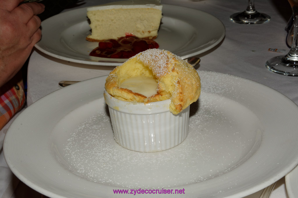 015: Emerald Princess Cruise, MDR Dinner, Warm Passion Fruit Soufflé, 